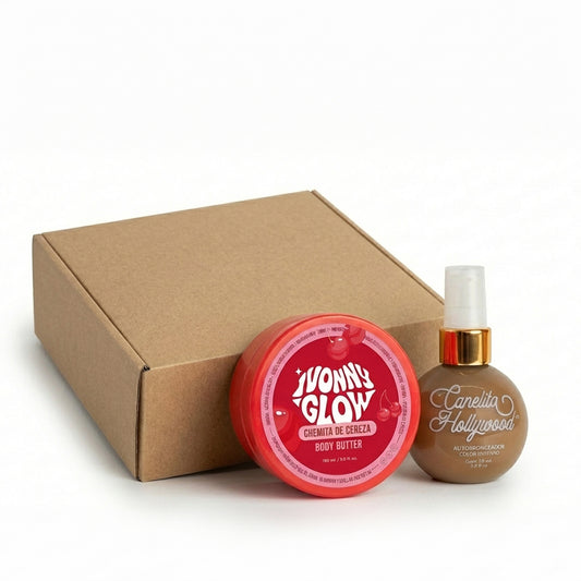 Kit autobronceador CANELITA HOLLYWOOD INTENSO + IVONNY GLOW CREMITA DE CEREZA