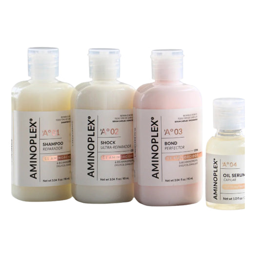 KIT REPAIR BOX AMINOPLEX® – SET PROFESIONAL (SHAMPOO, SHOCK, BOND PERFECTOR & OIL SERUM)