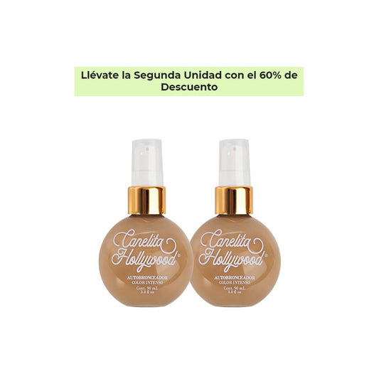 Dos frascos del autobronceador color intenso – Combo x2 Canelita Hollywood autobronceador intenso | Nova Oficial