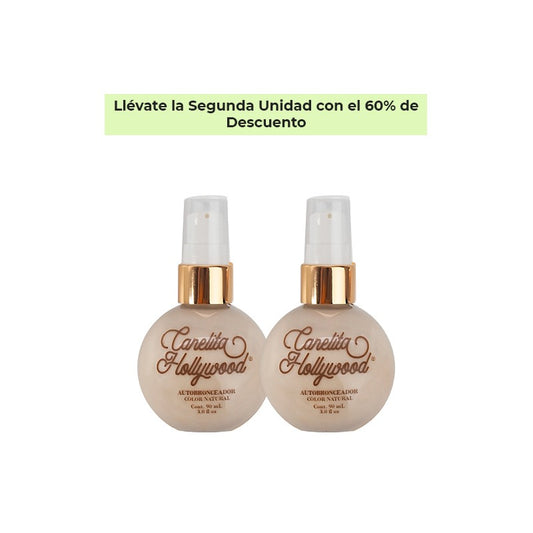 Dos frascos del autobronceador color natural – Combo x2 Canelita Hollywood autobronceador natural | Nova Oficial
