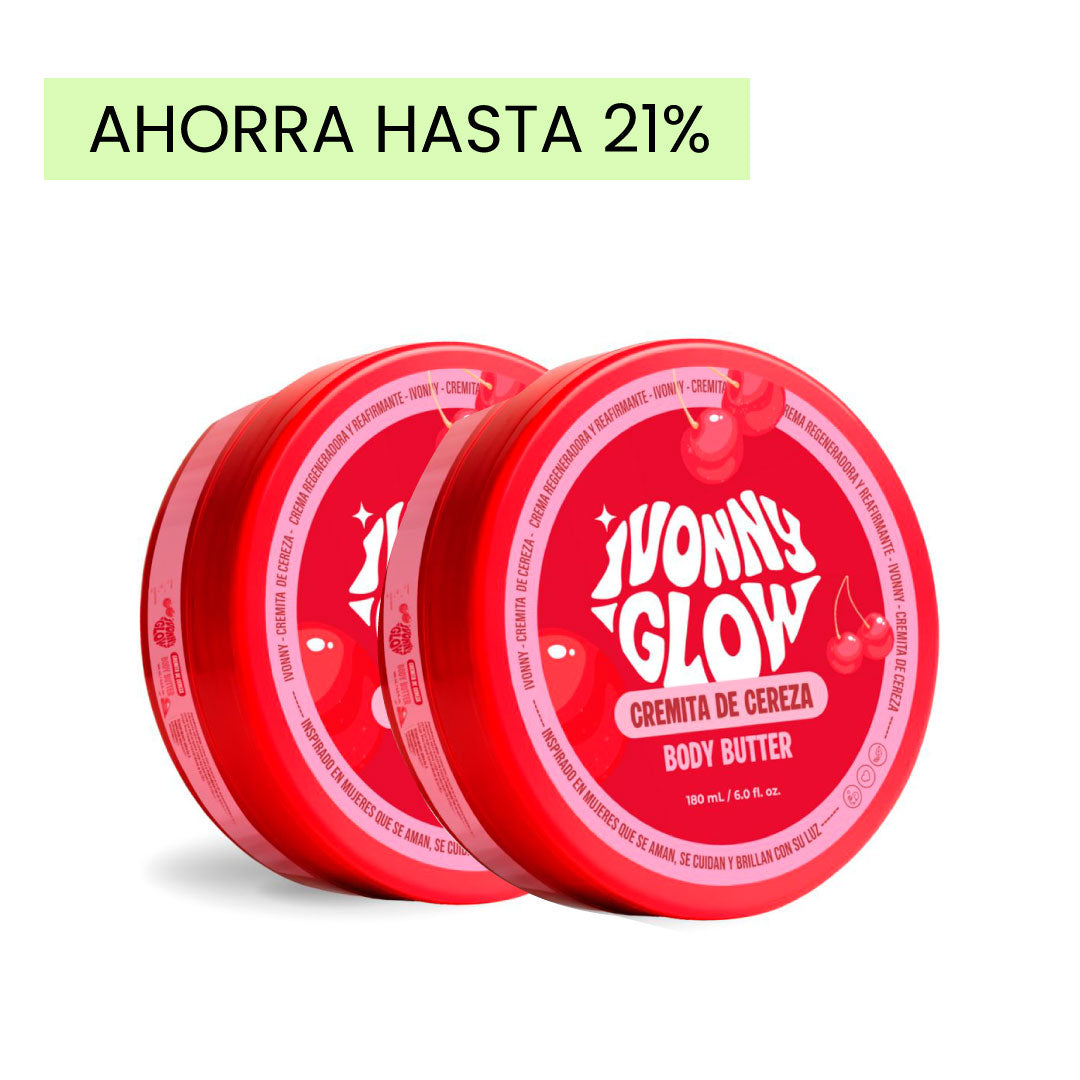 Dos tarros de la body butter de cereza – Combo x2 Ivonny Glow cremita de cereza | Nova Oficial