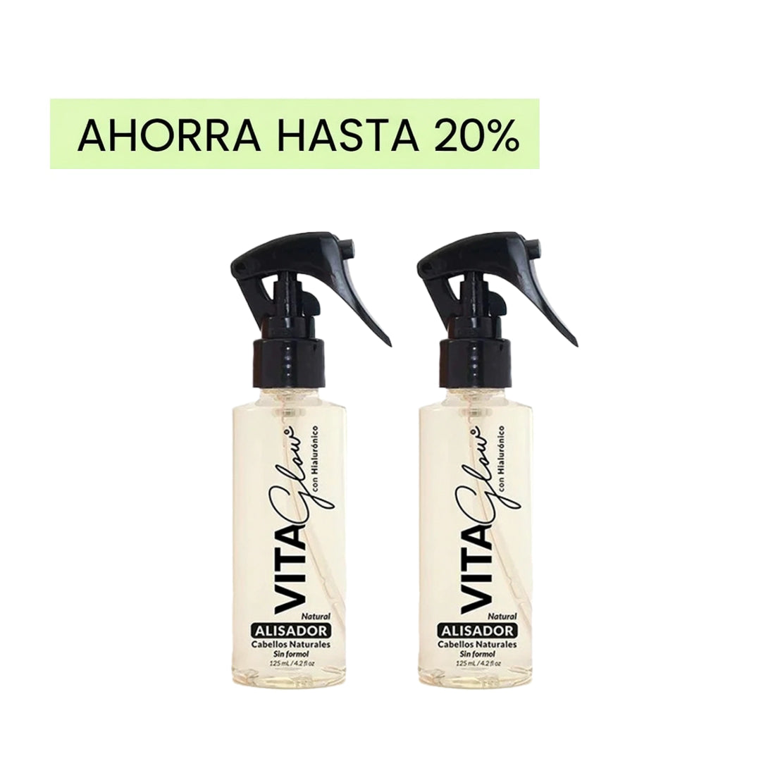 Dos frascos del alisador para cabellos naturales – Combo x2 VitaGlow alisador progresivo sin formol | Nova Oficial
