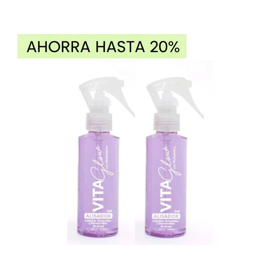 Dos frascos del alisador Soft para cabellos tinturados – Combo x2 VitaGlow Soft alisador progresivo sin formol | Nova Oficial