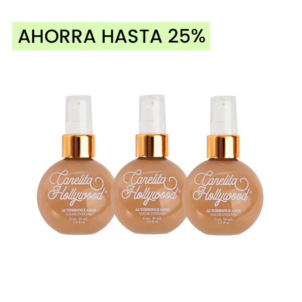 Tres frascos del autobronceador color intenso – Combo x3 Canelita Hollywood autobronceador intenso | Nova Oficial