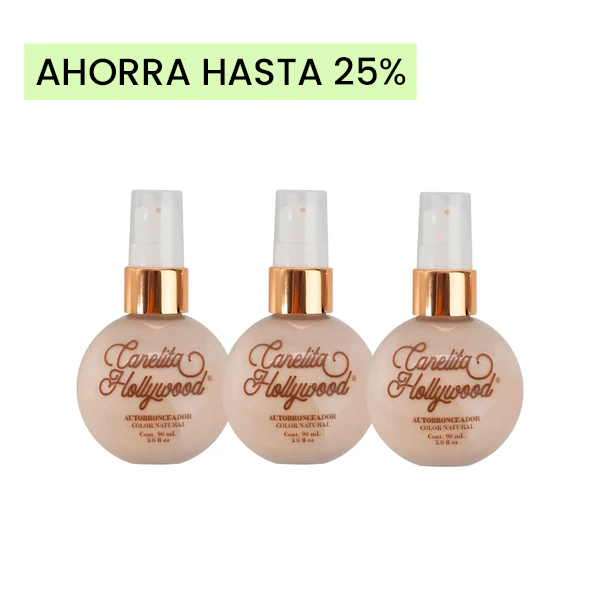 Tres frascos del autobronceador color natural – Combo x3 Canelita Hollywood autobronceador natural | Nova Oficial