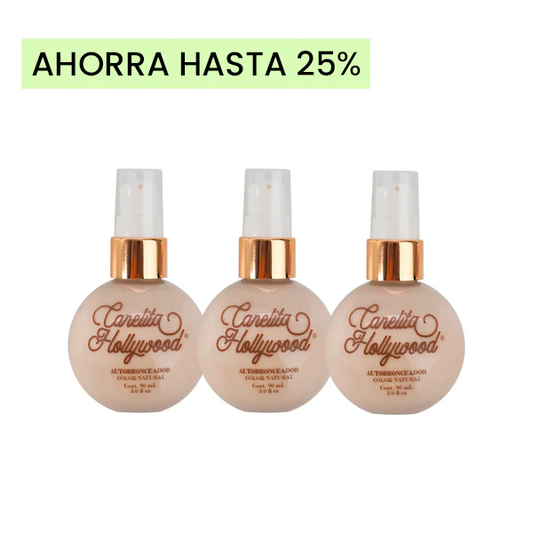 Tres frascos del autobronceador color natural – Combo x3 Canelita Hollywood autobronceador natural | Nova Oficial