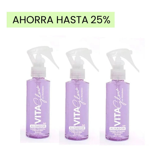 Tres frascos del alisador Soft para cabello tinturado – Combo x3 VitaGlow Soft alisador progresivo sin formol | Nova Oficial