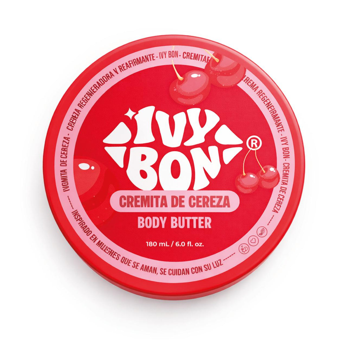 Tarro de 180 ml de la body butter de cereza – Ivy Bon cremita de cereza | Nova Oficial