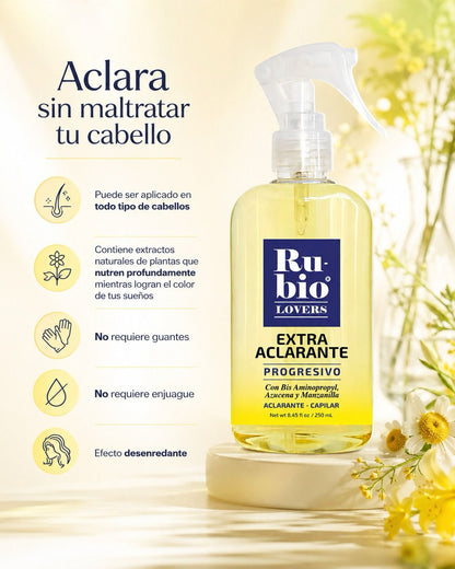 Frasco del aclarante y sus beneficios: sin guantes y sin enjuague – Rubio Lovers extra aclarante capilar | Nova Oficial